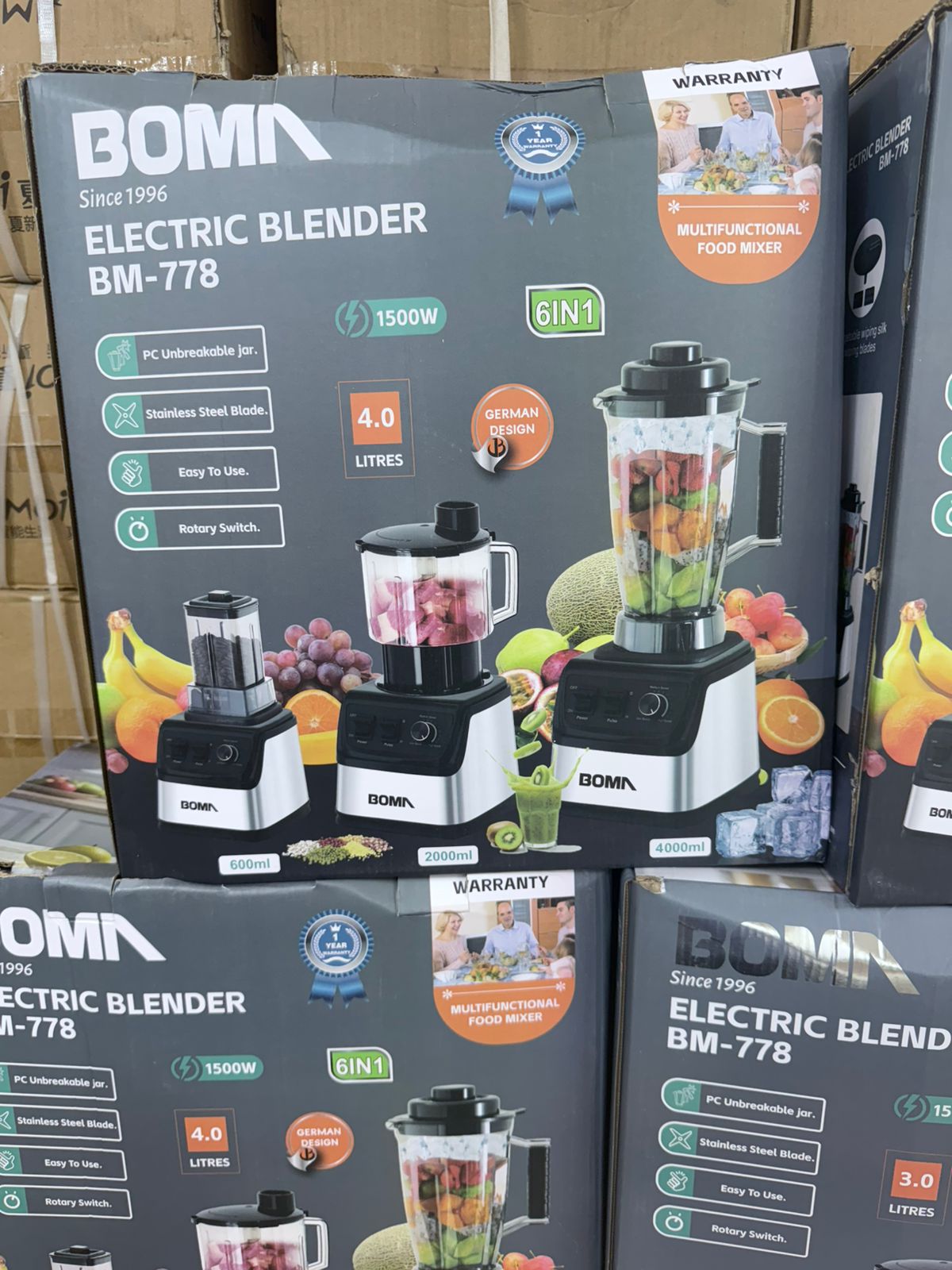German Lot Imported Boma  BM 778 6-in-1 4L Blender